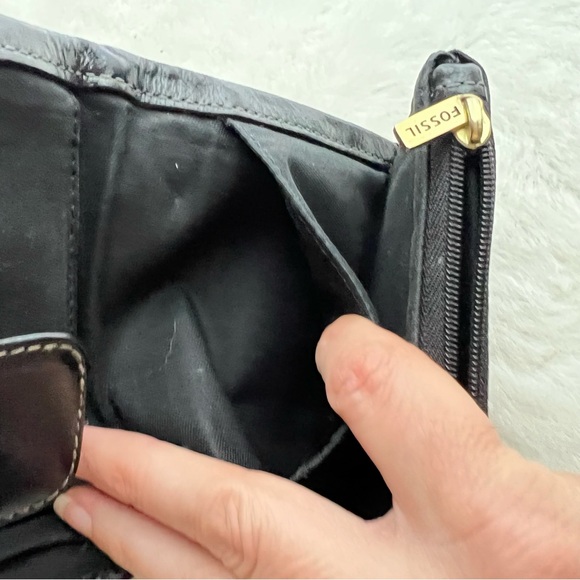 Fossil Wallet Ellis Multifunctional Black Leather - Picture 8 of 14